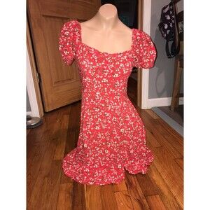 Womens red floral dress
